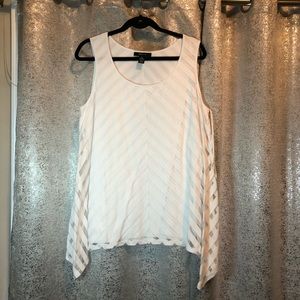 Style & Co White Tank top with Sharkbite Hem
